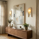 Alabaster Stacked Oval Cascada Wall Sconce