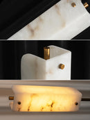 Alabaster Years Black Marble Floor Lamp