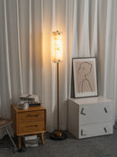 Alabaster Years Black Marble Floor Lamp