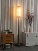 Alabaster Years Black Marble Floor Lamp