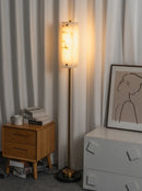 Alabaster Years Black Marble Floor Lamp