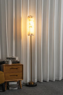 Alabaster Years Brass Floor Lamp