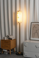 Alabaster Years Brass Floor Lamp