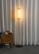 Alabaster Years Brass Floor Lamp