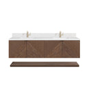 James Martin Marcello 72" Floating Double Bathroom Vanity, Chestnut