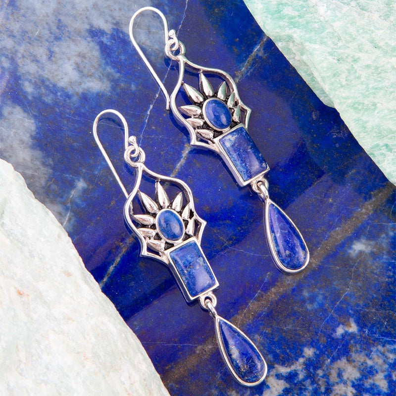 Albie Blue Lapis and Sterling Silver Drop Earrings