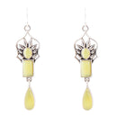 Albie Yellow Jade and Sterling Silver Drop Earrings