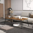 43.5 Inch Wooden Rectangular Coffee Table with Metal Legs by LJGDeals