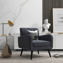 Modern Upholstered Comfy Accent Chair Single Sofa with Rubber Wood Legs by LJGDeals