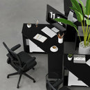 Corner Computer Desk with Storage Shelf - Triangle Design by DirectDeals