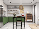 3 Pieces Bar Table Set with 2 Stools-Black by DirectDeals