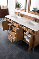 James Martin Brittany 72" Double Bathroom Vanity, Saddle Brown