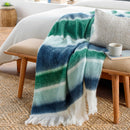Blue Green White Fleece Throw Blanket