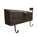 Antique Bronze American Flag Metal Wall Mounted Mailbox with Hangers
