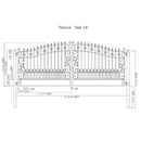 [12-18FT] Heavy-Duty Venice-Style Steel Dual-Swing Driveway Gate (SAK68025)