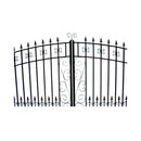 [12-18FT] Heavy-Duty Venice-Style Steel Dual-Swing Driveway Gate (SAK68025)