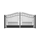 [12-18FT] Heavy-Duty Venice-Style Steel Dual-Swing Driveway Gate (SAK68025)