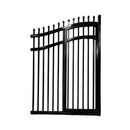 [12-18FT] Heavy-Duty Vienna-Style Steel Dual-Swing Driveway Gate With Built-In Pedestrian Door (SAK75103)