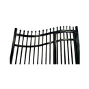 [12-18FT] Heavy-Duty Vienna-Style Steel Dual-Swing Driveway Gate With Built-In Pedestrian Door (SAK75103)