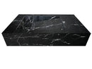 Black Marble Wall Mount Bathroom Sink Modern Polished Finish
