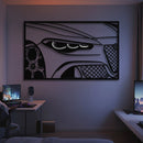 2025 Quadrifoglio Apex Front View Metal Neon Frame Wall Art - MT1474