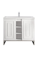 James Martin Alicante' 39.5" Single Bathroom Vanity, Glossy White