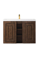 James Martin Alicante' 39.5" Floating Single Bathroom Vanity, Mid-Century Acacia