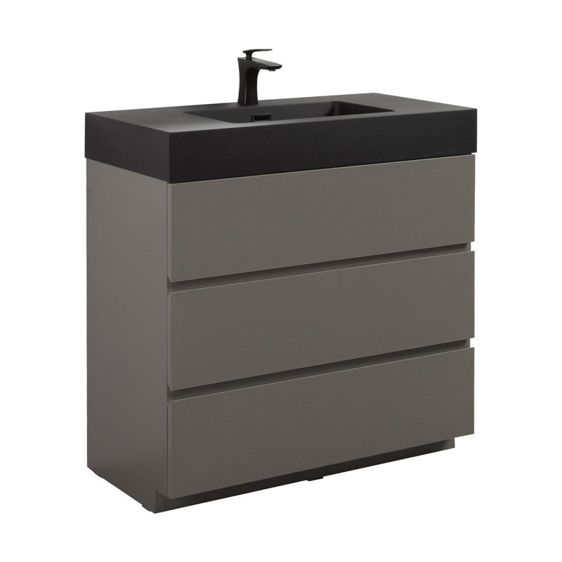Alice 36 Inch Premium Modern Freestanding One-Piece Bathroom Vanity Set Without Drain And Faucet (SAK71364)