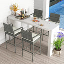 All Weather PE Rattan Bar Chairs Set of 4 with Armrests and Seat Cushions for Porch Backyard by LJGDeals