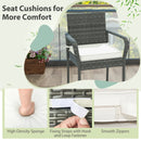 All Weather PE Rattan Bar Chairs Set of 4 with Armrests and Seat Cushions for Porch Backyard by LJGDeals