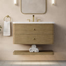 James Martin Allamari 36" Floating Single Bathroom Vanity, Dune Mist
