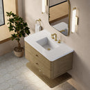 James Martin Allamari 36" Floating Single Bathroom Vanity, Dune Mist