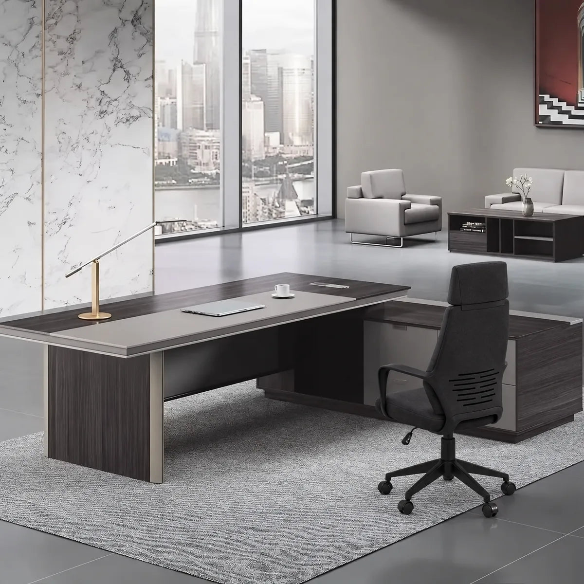 Allard · Modern L-Shaped Executive Desk, photo 3 of 8