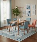 Ivory and Blue Hand Tufted Oushak Wool Rug - Traditional Custom by The Rug Decor