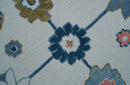Allure Custom Made Ivory And Blue Traditional Oushak Hand Tufted Wool Rug