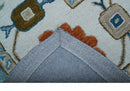 Allure Custom Made Modern Oushak Blue And Ivory Hand Tufted Wool Rug