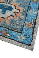 Peach And Blue Traditional Hand Tufted Wool Area Rug - Custom Made Premium Quality by The Rug Decor