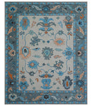 Peach And Blue Traditional Hand Tufted Wool Area Rug - Custom Made Premium Quality by The Rug Decor