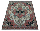 Beige Turkish Hand Knotted Wool Area Rug - Authentic Anatolian Geometric Patterns by The Rug Decor