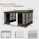 [10X12FT] Alora Atrium Premium Against Wall Mounted Solarium Sunroom With Galvanized Steel Sloping Roof (SAK96375) by SAKSBY.com