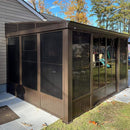 [10X12FT] Alora Atrium Premium Against Wall Mounted Solarium Sunroom With Galvanized Steel Sloping Roof (SAK96375) by SAKSBY.com