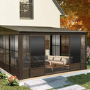 [10X12FT] Alora Atrium Premium Against Wall Mounted Solarium Sunroom With Galvanized Steel Sloping Roof (SAK96375) by SAKSBY.com