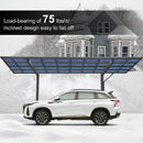 [10X17FT] Extra-Large Heavy-Duty Outdoor Aluminum Single Side Carport With Galvanized Metal Roof (SAK31279)