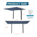 [10X17FT] Extra-Large Heavy-Duty Outdoor Aluminum Single Side Carport With Galvanized Metal Roof (SAK31279)