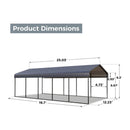[12X25FT] Alora Heavy-Duty Extra-Large Multi Vehicle Carport Kit With Galvanized Steel Roof (SAK37514) by SAKSBY WHOLESALE