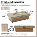 Alora Luxury 48-Inch Outdoor Wood Grain Iron Fire Pit Table With Lava Rocks (SAK37905) by SAKSBY WHOLESALE