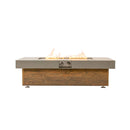 Alora Luxury 48-Inch Outdoor Wood Grain Iron Fire Pit Table With Lava Rocks (SAK37905) by SAKSBY WHOLESALE