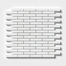 Alpina White Honed 5/8x3 Marble Mosaics 12x12