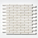 Alpina White Polished 5/8x3 Marble Mosaics 12x12