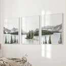 Canada Mountain Lake Poster. 3 Piece Nature Wall Art by Wall Art Set